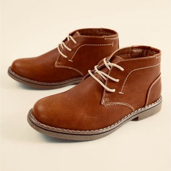 Steve Madden Boys BChuka Chukka Cognac Leather Boots. Size 5. NEW - Picture 1 of 9